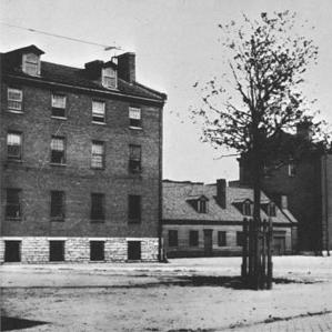 The University buildings in 1888, including the faculty residence.